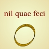 shewhostaples: image of a ring with text 'nil quae feci' (nil quae feci)