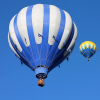 peoriapeoriawhereart: blue balloon from low below (hot air balloon)