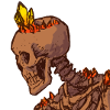 spaghettimonster: artwork of a skeleton coated in meta, with crystals growing out of head and bones (LOST CARNIVAL METAL)