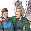 tangeriner: Warren and Bobby have their arms slung across each other, in a friendly way (x-men: warren/bobby crush)