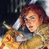 aurumcalendula: detail from Marilee Heyer's cover art from Lioness Rampant (Alanna)