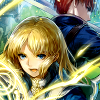 mikogalatea: Raven and Lucius from Fire Emblem 7, fighting back to back. ([FE7] Raven/Lucius)