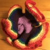 sbrackett: rainbow colored hyperbolic plane sitting on hardwood floor (hyperbolic plane)