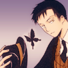 juniperberry: doumeki shizuka in a suit with a black butterfly (doumeki being dapper)
