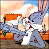 fishguts: Bugs Bunny chews a carrot, caring not for the gun that's pointing at his chest. (yeah sure whatever)
