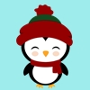 ruvolea: Vector drawing of cute penguin in winter clothes (Penguin)
