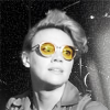 sbrackett: Holtzman from Ghostbusters in black and white except for her glasses which are yellow. (holtzman)