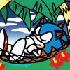 dreamlink: Sonic lounging on a hammock (Default)