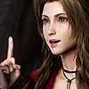 hokuton_punch: Screenshot of Aeris from FF7 Remake with one finger raised and her mouth slightly open. (ff7 aeris)