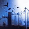 calliopes_pen: (sallymn bats over a graveyard)
