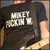 frausorge: Mikey Way's chest in a t-shirt reading "MIKEY FUCKIN WAY" (a name I call myself)