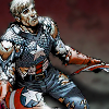 darthbloodorange: Steve kneeling, wounded, his shield broken in his hands (Whump)
