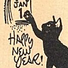 leesa_perrie: Black cat reaching up to a calendar with Jan 1 on it. (New Year)