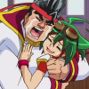 sarajayechan: Yuya and Gongenzaka sharing a tearful victory hug ([YGO Arc-V] Yuya/Gongenzaka)