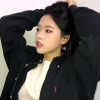 serkestic: idol olivia hye in a black jacket stretching (hyejoo)