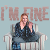 fueschgast: Wanda sitting in an armchair, unconvincingly claiming she's fine. (WandaVision - Wanda is fine)