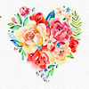 machinaperegrina: Colorful heart-shaped illustration of flowers (temp icon 16)