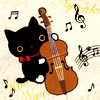 bemused_writer: Black cat plays cello (Cat 10)