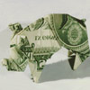 rubian77: origami pig made out of a dollar bill (moneypiggy)