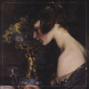 glittery_klarice: A detail from a painting of a woman turning away from a viewer, her shoulder bared and dark hair tied up. (James Jebusa Shannon, painting, The Sevres Vase)