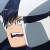 tropicsbear: Iida Tenya from BnHA smiling as he put on his helmet (BnHA: Iida smile)