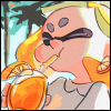 pumpkinlumpin: [Splatoon] Pearl from the Pulp vs No Pulp fest art, sipping on some orange juice. (/sluuurp)