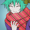 notsosou: A man grinning at the viewer with closed eyes (UwU)