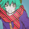 notsosou: A teal-haired man staring at the viewer with distress and gritted teeth. (PLEASE)