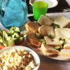 purplecat: Table of party food including sandwiches (General:Food)
