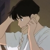 fizzpop: anime boy, hand in his hair as he is on a phone call (Default)