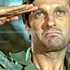 chokolattejedi: Closeup of Hawkey in his fatigues, giving a real salute and looking choked up at the memory of Captain Tuttle (MASH - Hawkeye Salute)