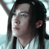 xmarksthespotwhereistand: the character Lin Chen, a man with long hair and braids and an earring, looks up, a little away from the viewer (lin chen)