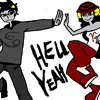 psych0p0mps: giving Karkat a high five (♋ kk; well i was walkin down the street)