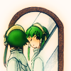 suzume: Colored manga panel of Ion (from Tales of the Abyss) looking at himself in a mirror (Who am I?)
