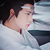 juniperphoenix: Closeup of Lan Wangji in sword fight (Untamed: LWJ action)