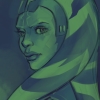 demigodscum: Fanart of Ahsoka Tano, done in emerald-adjacent shades of green. (Default)