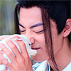 juniperphoenix: Wei Wuxian snuzzling a white rabbit (Untamed: WWX bunny)