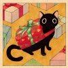 king_touchy: cartoon cat wrapped in xmas paper (xmas present)