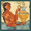minoanmiss: Minoan youth carrying vase, likely full of wine (Wine)