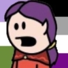 quailfence: a picture of Vaarsuvius from The Order Of The Stick. Behind them is the genderqueer flag on the left and the asexual flag on the right. (webcomic)