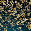 highlander_ii: metallic gold snowflakes &#39;falling&#39; on a dark blue background ([sparkle] snowflakes)