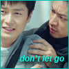 amedia: Young man looking troubled; beside him, a man in black has a hand on his shoulder and a concerned expression. Caption: don't let go (Guardian: ChuGuo 2)