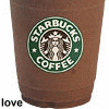 xxxbilliexxx: An animated gif of different kinds of iced Starbuck's coffees that says "love at first sip" (starbucks)