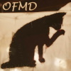 china_shop: Sewn silhouette of a cat licking its paw, with the letters OFMD. (OFMD cat flag)