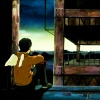 oneill: Haibane Renmei - Hyouko looks out at the sunrise from the Abandoned Factory (Eastern Glow)