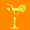 beermoretequila: Orange and yellow-ish vector illustration of a glass with a straw and an orange slice (Orange drink)