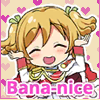 dragonofeternal: Banana from Revue Starlight fluffing her pigtails over a background of hearts. Text reads Banana-nice. (Revue Starlight→ Banan-nice!)