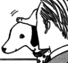 puuvillaa: a manga panel of a man who is petting his dog (good boy)