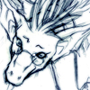 nall: soir, white dragon - portrait view, in lineart (soir dragon)