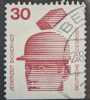 jellyfishlover: A German stamp depicting a brick falling towards someone's head (Stamp)